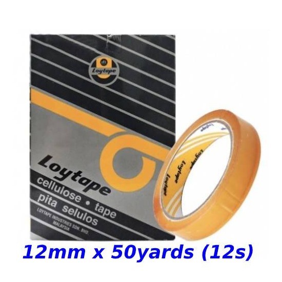 Loytape Cellulose Tape 12mm x 50yards (12s)