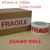 JUMBO Fragile Packing Tape 45mm x 100m