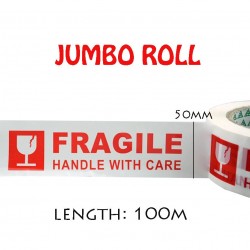 JUMBO Fragile Packing Tape 50mm x 100m