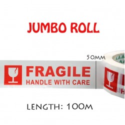 JUMBO Fragile Packing Tape 50mm x 100m