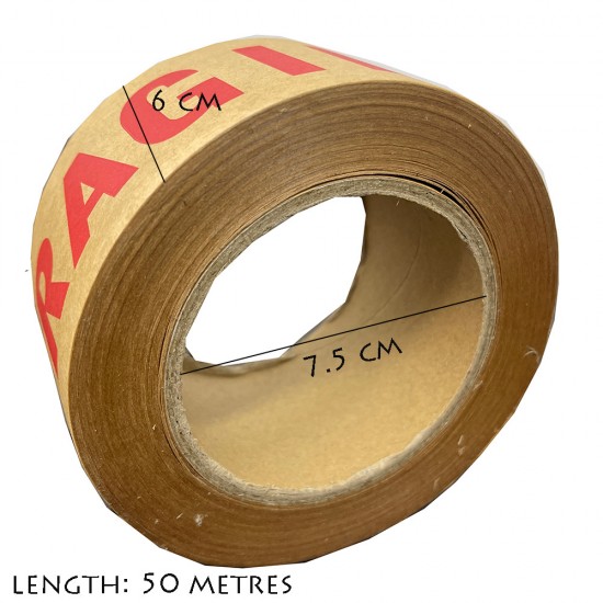 JUMBO Fragile Kraft Paper Tape 60mm