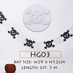 Halloween Skull Garland Banner with Black & White Skull Design – HG03