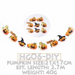 Halloween Pumpkin Garland Banner – Festive Jack‑O’‑Lantern Chain with Witch Hats (HG06‑DIY) Halloween Pumpkin Garland Banner – Festive Jack‑O’‑Lantern Chain with Witch Hats (HG06‑DIY)