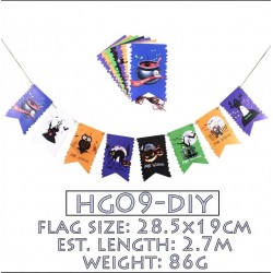 Halloween Flag Bunting Banner – Large Swallowtail Pennant Chain (HG09‑DIY)