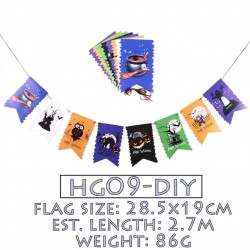 Halloween Flag Bunting Banner – Large Swallowtail Pennant Chain (HG09‑DIY) Halloween Flag Bunting Banner – Large Swallowtail Pennant Chain (HG09‑DIY)