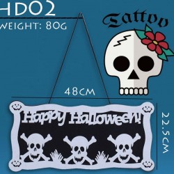 Halloween Skull Hanging Sign with Happy Halloween Design – HD02 Halloween Skull Hanging Sign with Happy Halloween Design – HD02