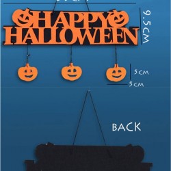 Halloween Pumpkin Hanging Sign with Happy Halloween Design – HD03
