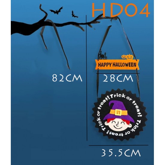 Halloween Witch Round Hanging Sign with Trick or Treat Design – HD04 Halloween Witch Round Hanging Sign with Trick or Treat Design – HD04