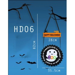 Halloween Ghost Round Hanging Sign with BOO Trick or Treat Design – HD06