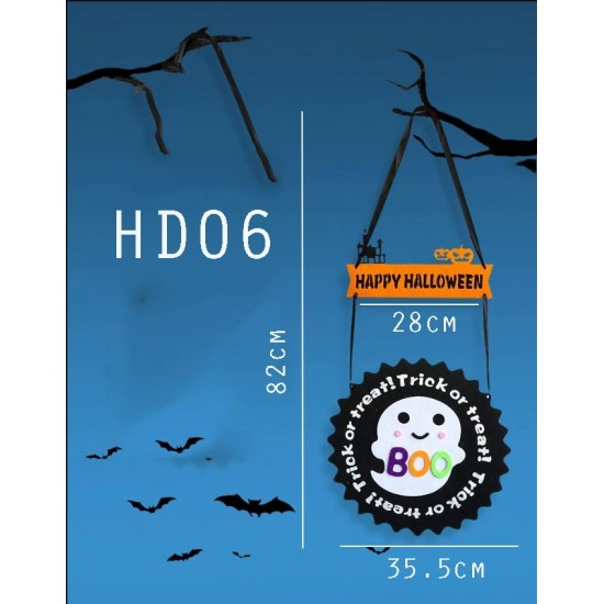 Halloween Ghost Round Hanging Sign with BOO Trick or Treat Design – HD06 Halloween Ghost Round Hanging Sign with BOO Trick or Treat Design – HD06