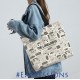 Reusable Eco-Friendly Tote/ Shopping Printed Canvas Bag with Zipper & Inner Pocket