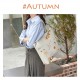 Eco-Friendly Reusable Cotton Tote Bag with Zip & Inner Lining - Autumn