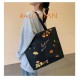 Eco-Friendly Reusable Cotton Tote Bag with Zip & Inner Lining - Autumn