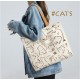 Reusable Eco-Friendly Tote/ Shopping Printed Canvas Bag with Zipper & Inner Pocket