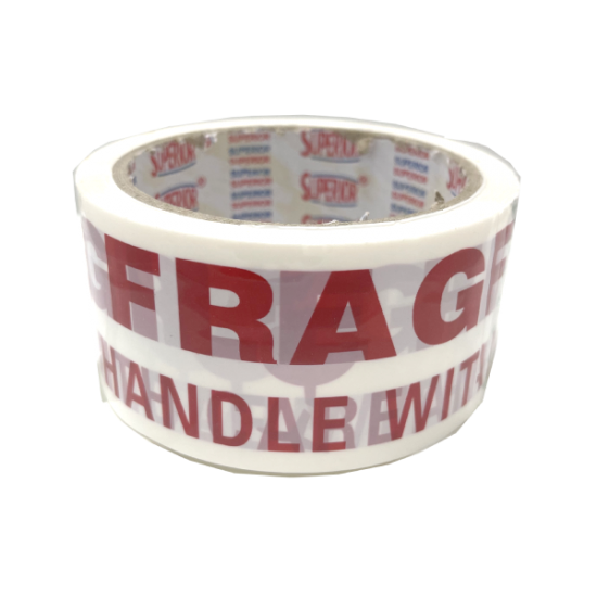 Fragile Handle With Care stamped Parcel Packaging Tape 48mm x 50m 