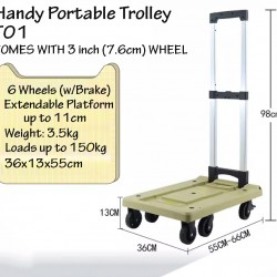 Handy Portable FOLDABLE PLATFORM TROLLEY (UP TO 150KG)