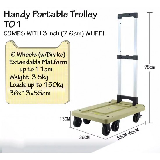 Handy Portable FOLDABLE PLATFORM TROLLEY (UP TO 150KG)