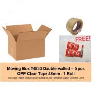 [Bundle] Moving Carton Box #4833 + OPP Clear Tape 48mm + Free Gifts