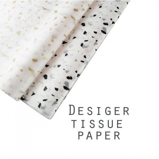 20pcs Designer Printed Tissue Papers - Stone