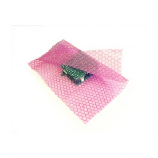 Anti-Static Bubble Wrap Strong Bubble Roll - 5/16, 12 x 375', Perforated, Pink - Bubble Wrap - 4 Rolls - S-2874P