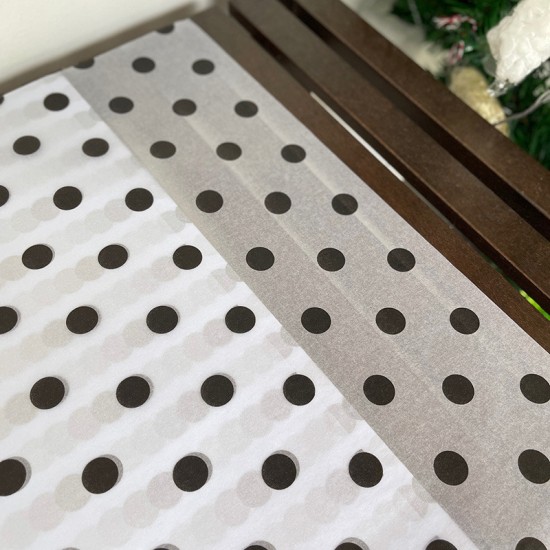 20pcs Designer Printed Tissue Wrapping Papers - B/W Dots