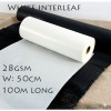 Eco‑Friendly Recyclable White Thin Interleaf Paper Roll 28 gsm (50 cm × 100 m)