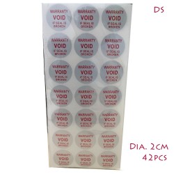 Silver Tamper-Evident Void Security Round Stickers: Dia.2cm