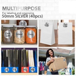 50mm Writable Round Stickers | Gold or Silver Label Stickers (40pcs/Set) Singapore