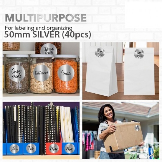 50mm Writable Round Stickers | Gold or Silver Label Stickers (40pcs/Set) Singapore 50mm Writable Round Stickers | Gold or Silver Label Stickers (40pcs/Set) Singapore