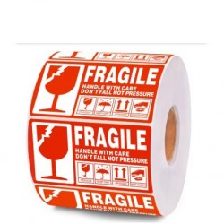 Fragile Handle with Care Stickers (500pcs Roll) – Shipping Warning Labels for Packaging Fragile Handle with Care Stickers (500pcs Roll) – Shipping Warning Labels for Packaging