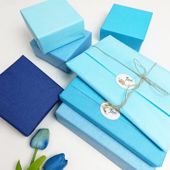 Blue Thin Wrapping Tissue Papers 50x70cm (17gsm) Blue Thin Wrapping Tissue Papers 50x70cm (17gsm)