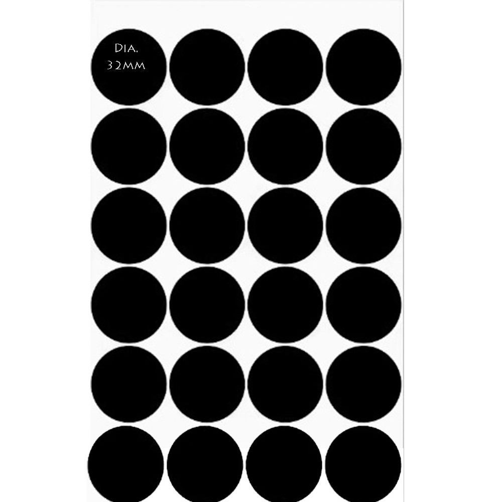 Writable Black Round Stickers 32mm – 120 Stickers per Set [Your online ...