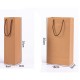 Eco-Friendly Recyclable Thick Kraft Paper Wine Bottle Carrier Bag with String