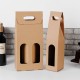 Eco-Friendly Recyclable Thick Kraft Paper Wine Bottle Carrier Bag