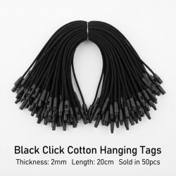 Click Tag Rope Labels for Clothes or Gift Tags - Black