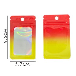 Thick Coloured Backing with Clear Front Ziplock Bags Ombre Red