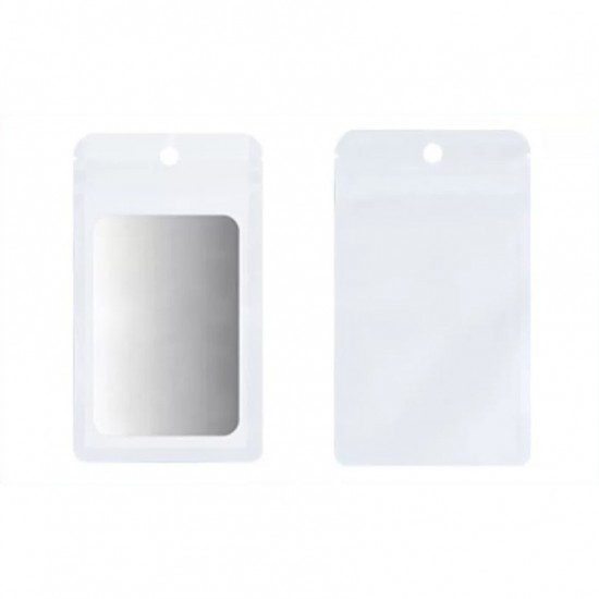 Thick Coloured Backing with Clear Front Ziplock Bags White