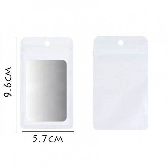 Thick Coloured Backing with Clear Front Ziplock Bags White