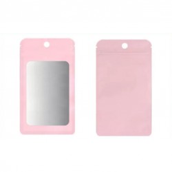 Thick Coloured Backing with Clear Front Ziplock Bags Pink