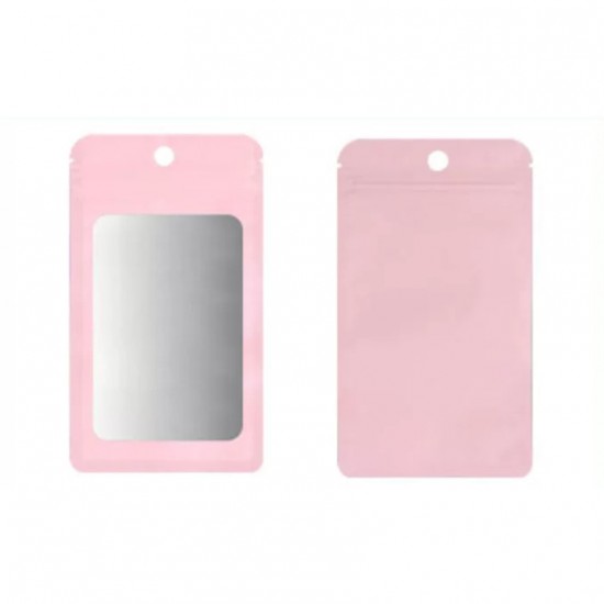 Thick Coloured Backing with Clear Front Ziplock Bags Pink