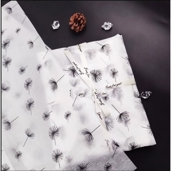 20pcs Designer Printed Tissue Papers - Dandelion BW