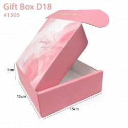 Elegant Pink Watercolor Mailer Small Gift Box with Gold Foil | D18 Series Premium Gift Packaging