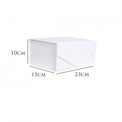 Ez-Fold Designer Rigid Rectangular Gift Box with Magnetic Closure [WHITE]