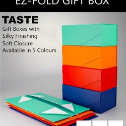 Ez-Fold Designer Rigid Rectangular Gift Box with Magnetic Closure (3 Sizes)