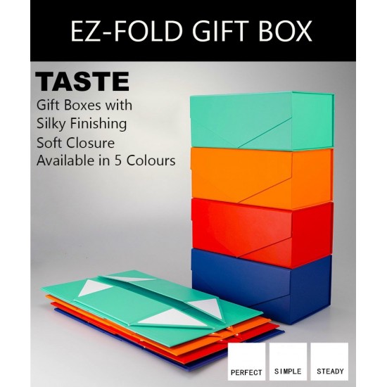 Ez-Fold Designer Rigid Rectangular Gift Box with Magnetic Closure