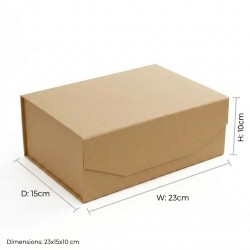 EZ-Fold Luxury Magnetic Gift Box 23x15x10cm | Premium Rigid Folding Gift Box Singapore [KRAFT]