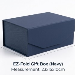 EZ-Fold Magnetic Gift Box Singapore (23x15x10cm) | Premium Gift Packaging [Navy Blue]