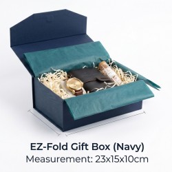 EZ-Fold Magnetic Gift Box Singapore (23x15x10cm) | Premium Gift Packaging [Navy Blue]