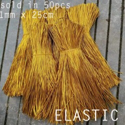 Gold Elastic String Ties – 50pcs (1mm x 25cm) for Gift Tags & Boxes
