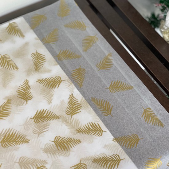 20pcs Designer Printed Tissue Papers - Feather/ Leaf